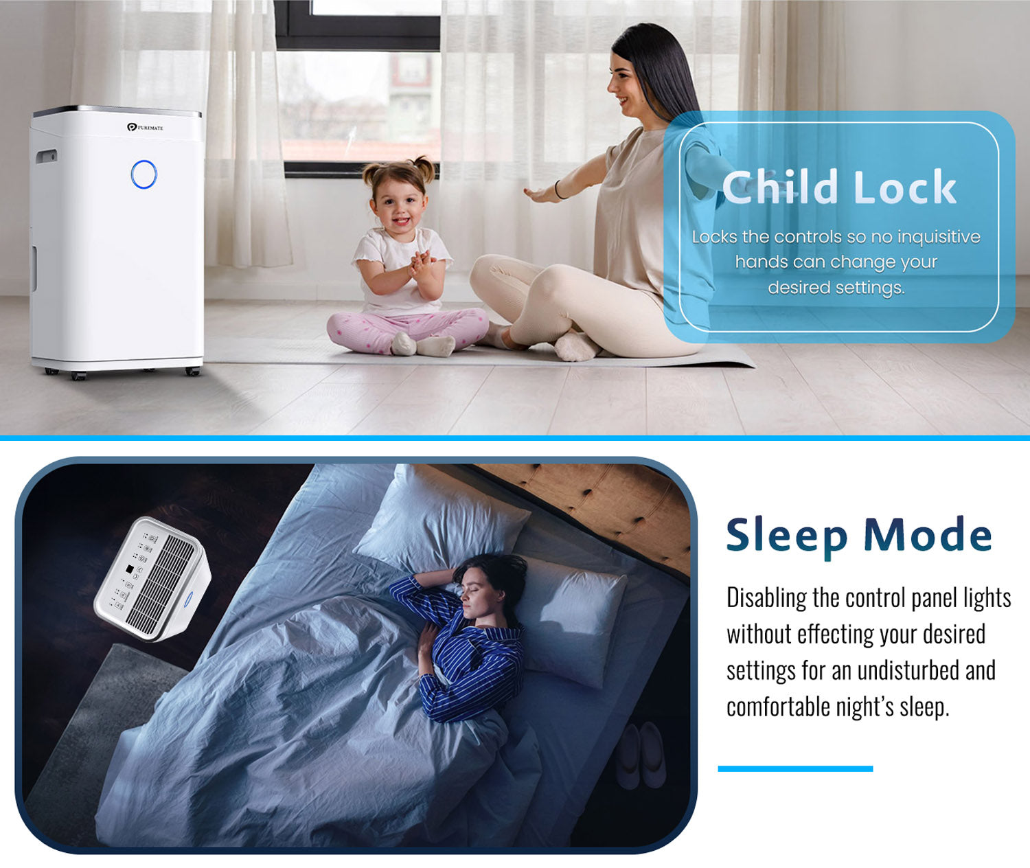 20L Smart WiFi Dehumidifier for Home, Large 6.5L Tank or Continuous Drainage, Sleep Mode, Adjustable Humidity Sensor, Laundry Drying, 24H Timer, Ideal for Damp & Condensation