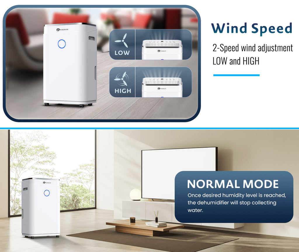 20L Smart WiFi Dehumidifier for Home, Large 6.5L Tank or Continuous Drainage, Sleep Mode, Adjustable Humidity Sensor, Laundry Drying, 24H Timer, Ideal for Damp & Condensation