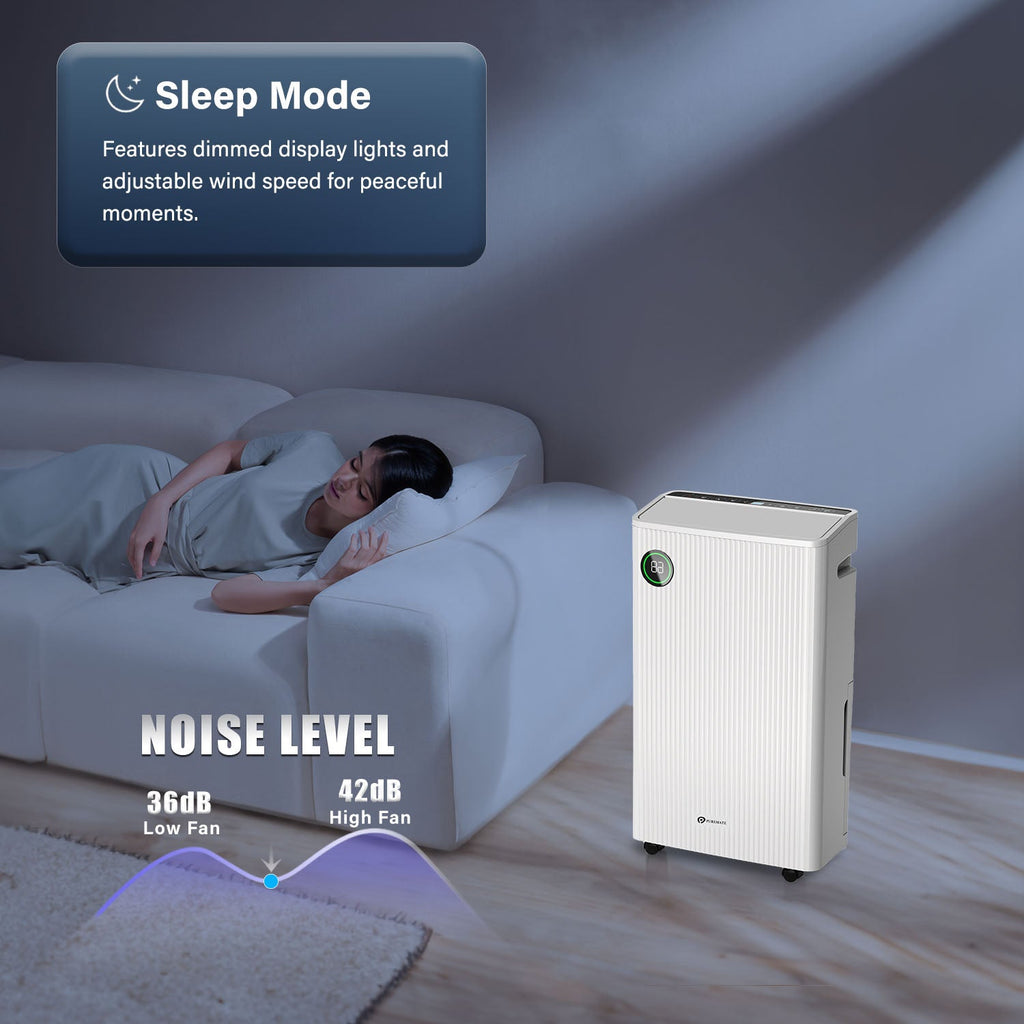 25L Dehumidifier with 5.5 Litre Tank Capacity, Digital Display, Continuous Drainage, Laundry Drying