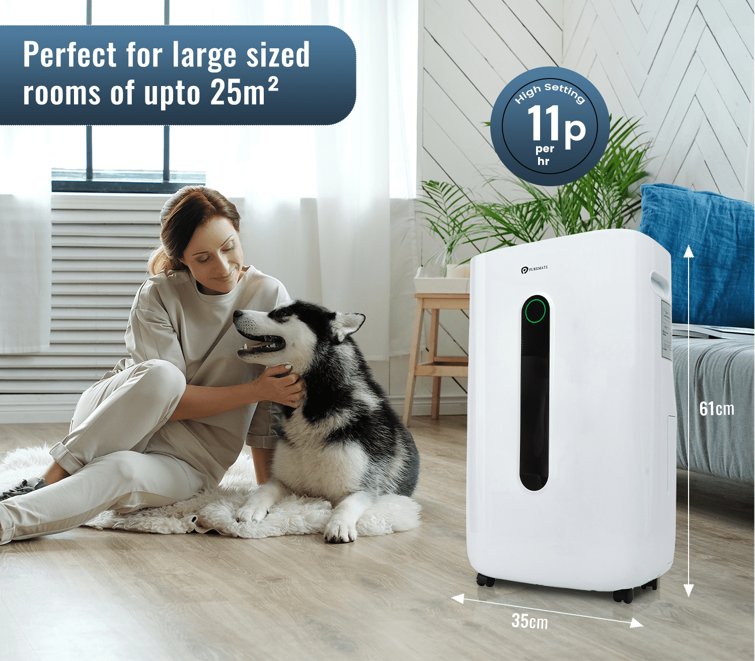 20 Litre Dehumidifier with air purifier Continuous Drainage Hose