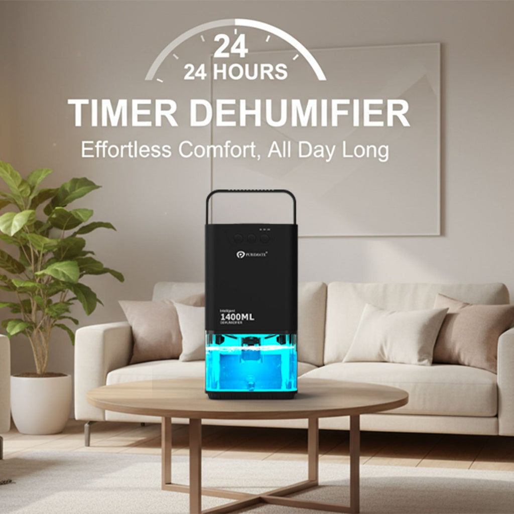 1400ml Mini Dehumidifier for Damp Mould Condensation and Moisture - Black