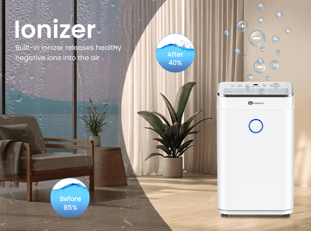 20L Dehumidifier for Home, Adjustable Humidity Sensor, Digital Display, Large 6.5L Tank, Continuous Drainage, Sleep Mode, Laundry Drying, 24H Timer, Ideal for Damp & Condensation